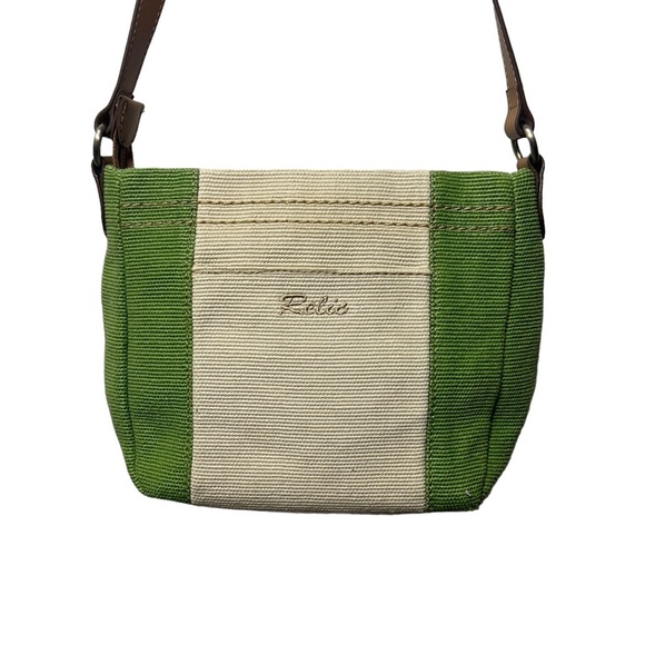 Vintage Y2K Relic Green Cream Mini Shoulder Crossbody Canvas Purse - Picture 14 of 15